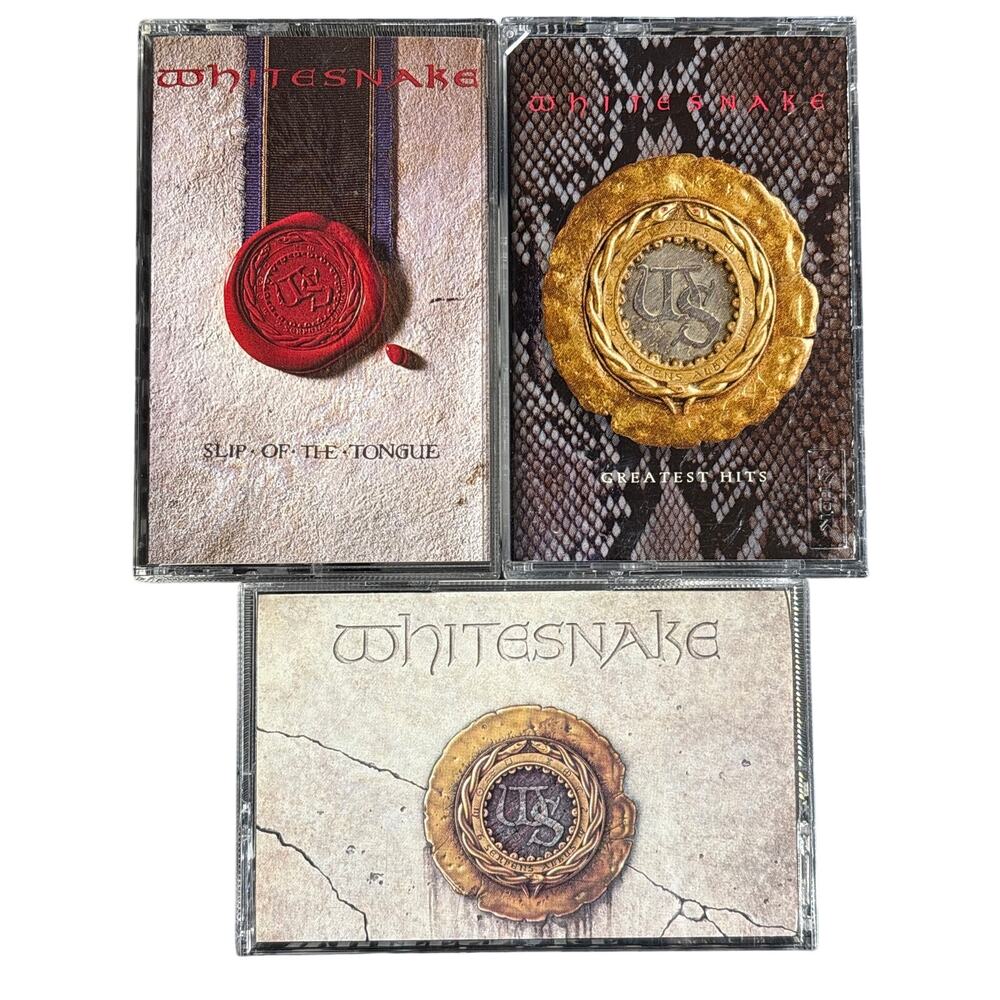 Vtg Whitesnake Cassette Bundle self titled/Greatest hits/Slip of the tongue 80s